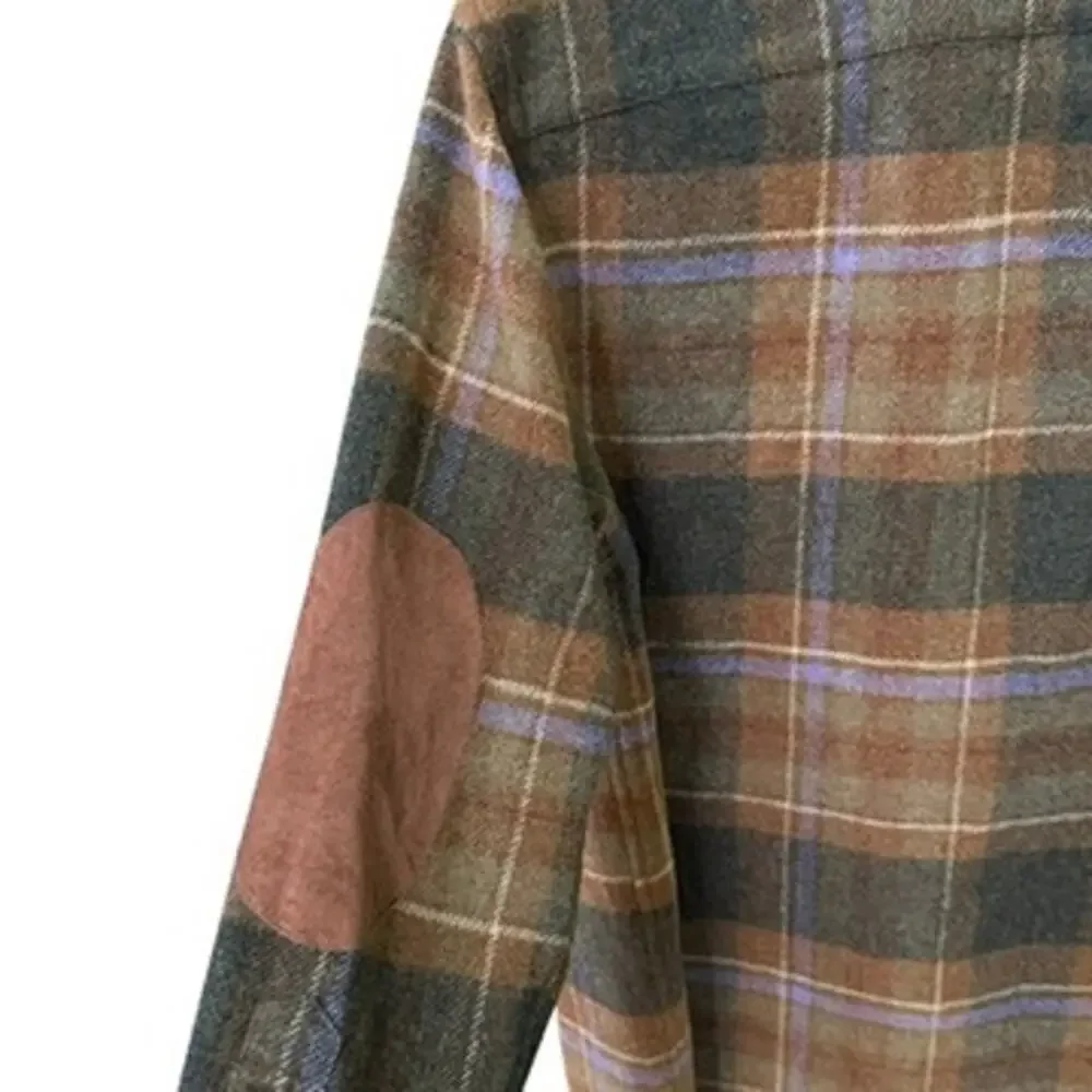 Lauren Ralph Lauren Shirt Jacket Men Size Small Lambswool Patch Elbows Preppy
